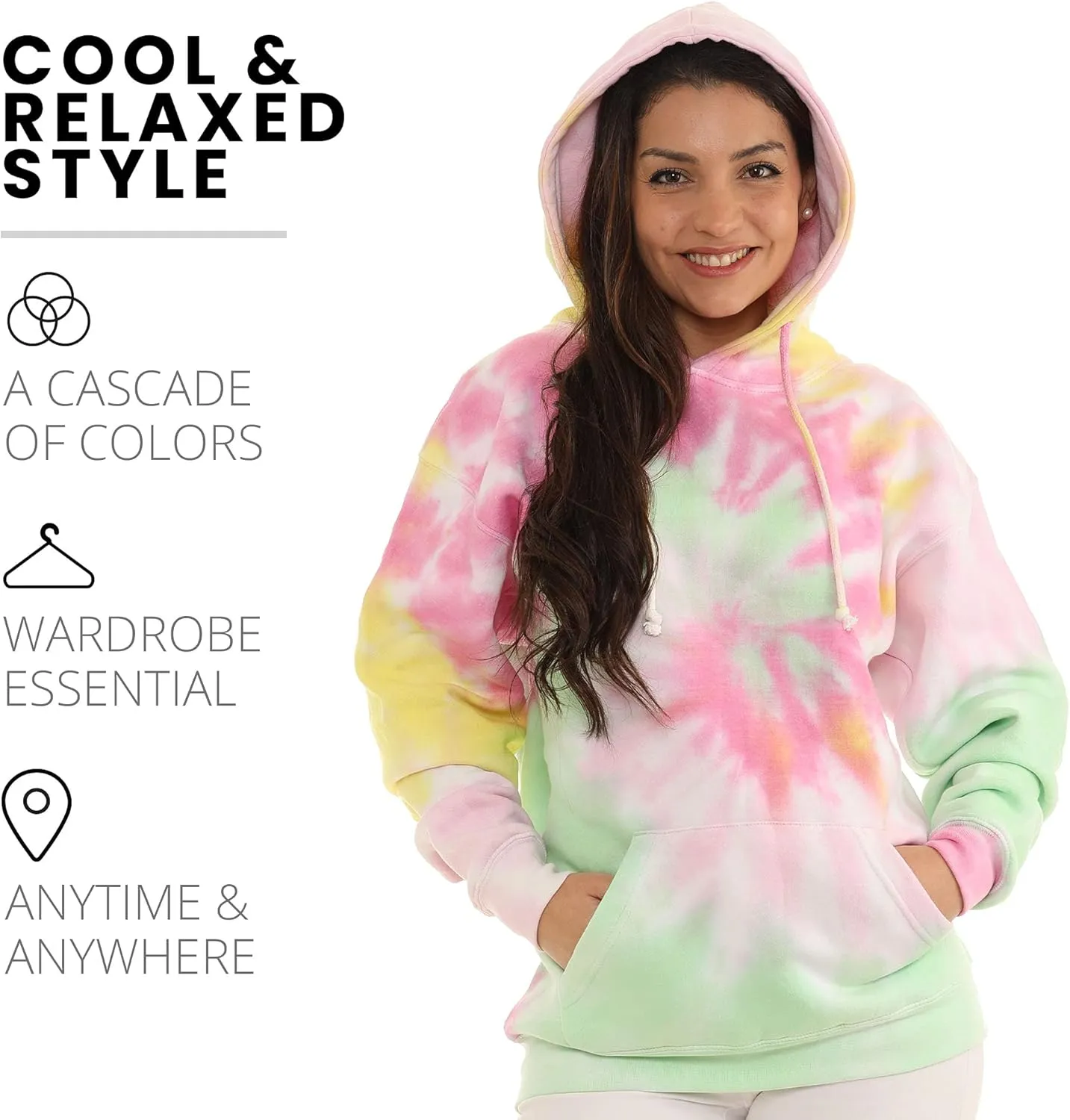 Pure Essence Tie Dye Sweatpants, Long Sleeve T-Shirts, Hoodies, and Crew Neck Sweatshirts (Sizes S, M, L, XL).
