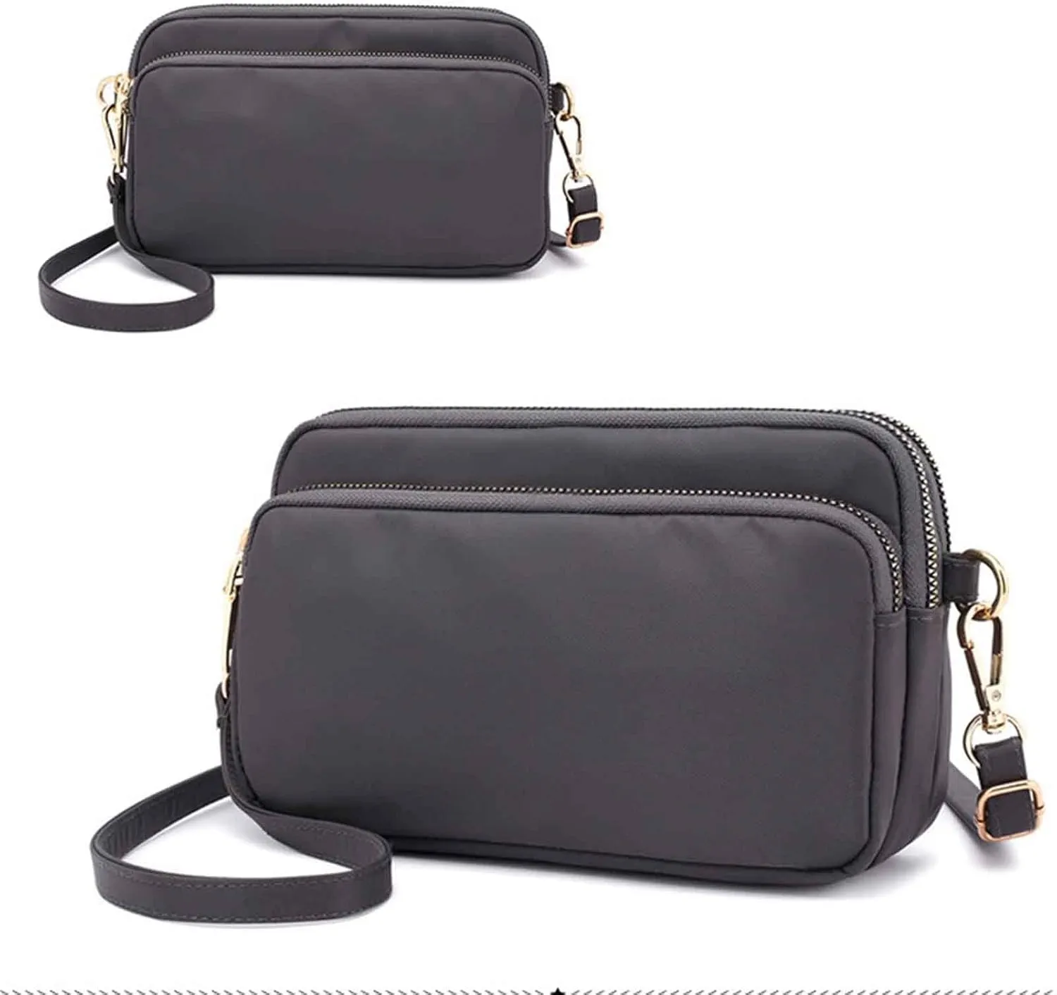 Quilted Crossbody Bags for Women Fashion Cotton Canvas Handbags Tote Purses Carry Options for Work and Daily Use(Grey)