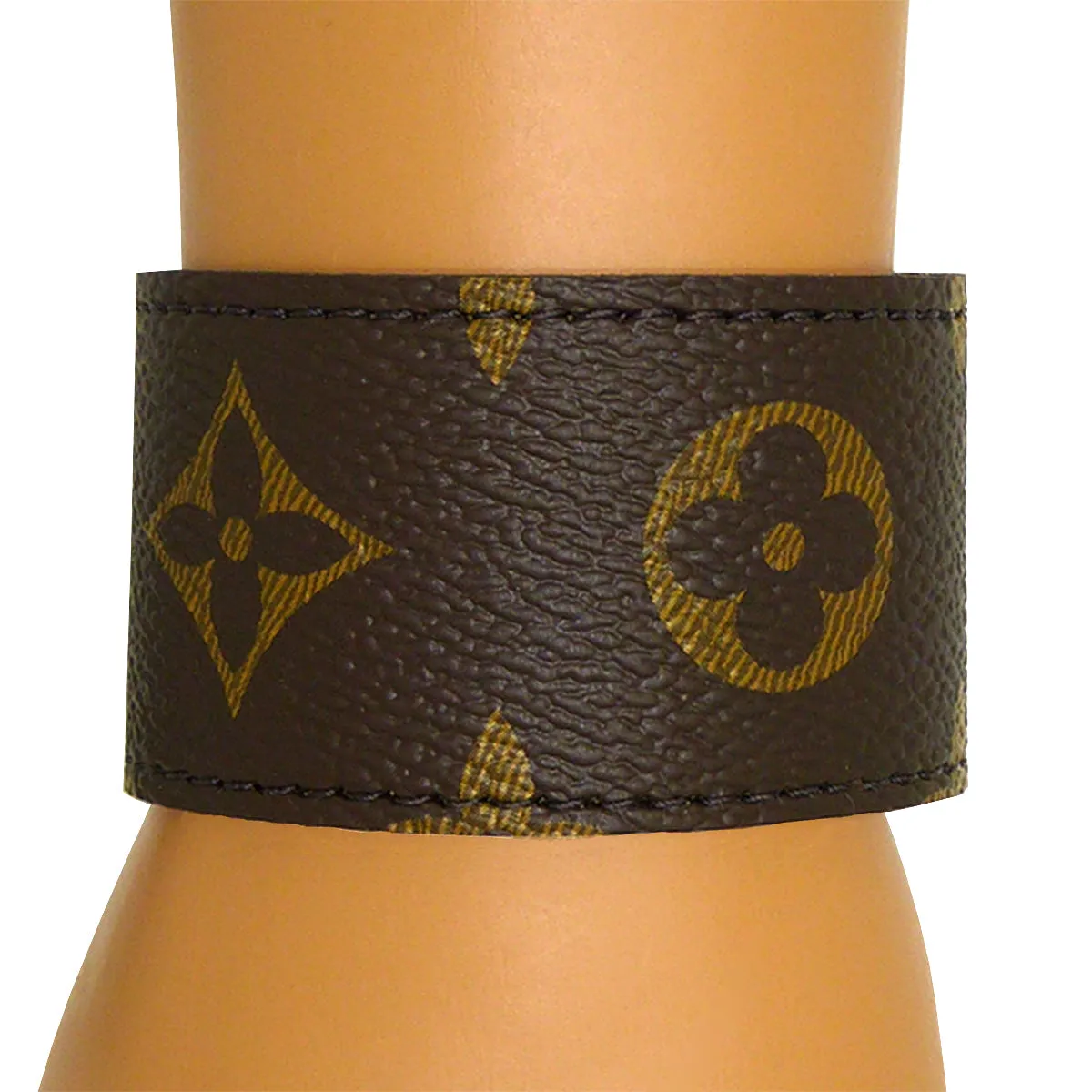 Repurposed LV Monogram Leather Cuff Bracelet Suzy T Designs
