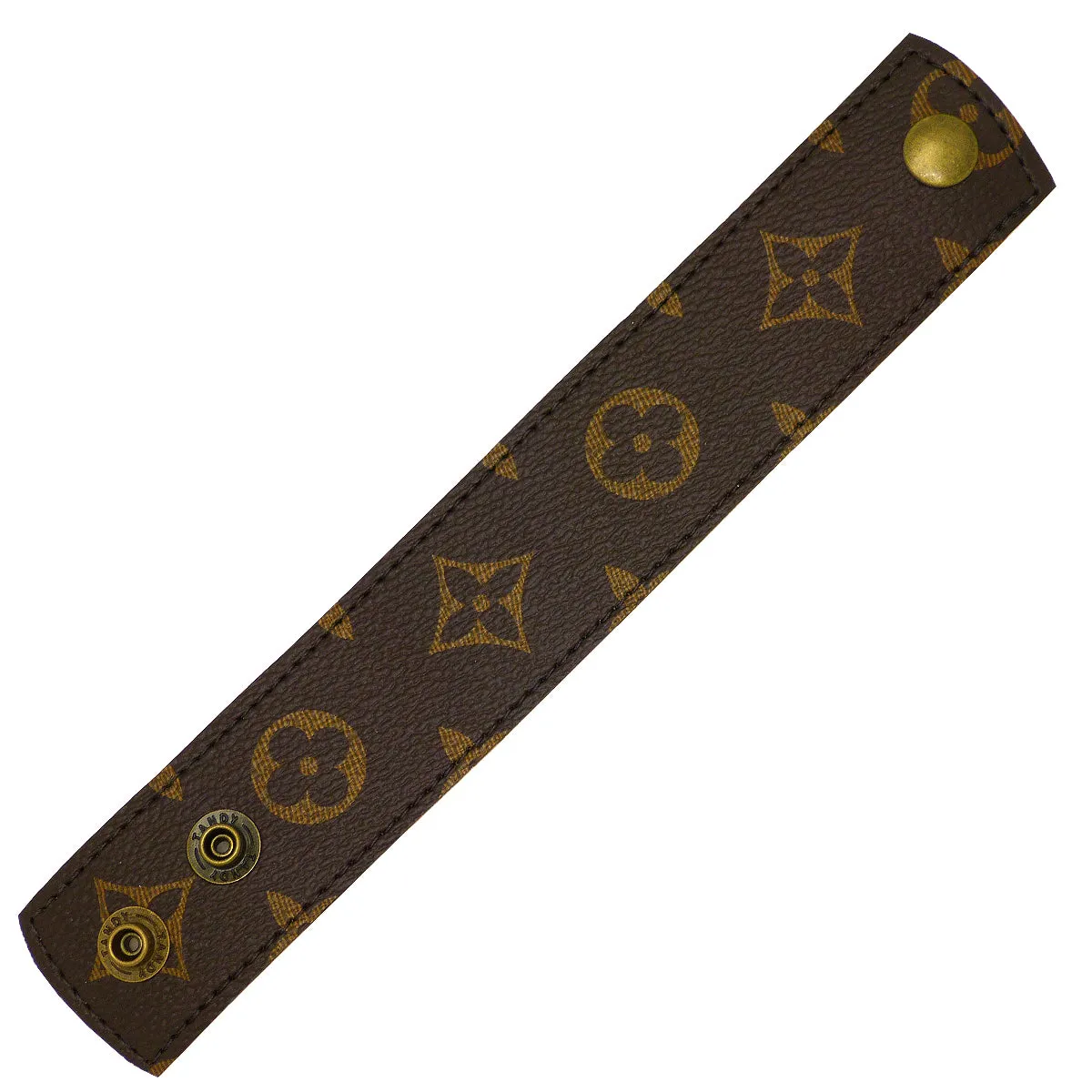 Repurposed LV Monogram Leather Cuff Bracelet Suzy T Designs