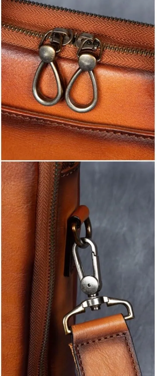 Retro Briefcases Messenger Bags Men's Genuine Leather Shoulder Bags Casual Daypacks Handbags Laptop Bags