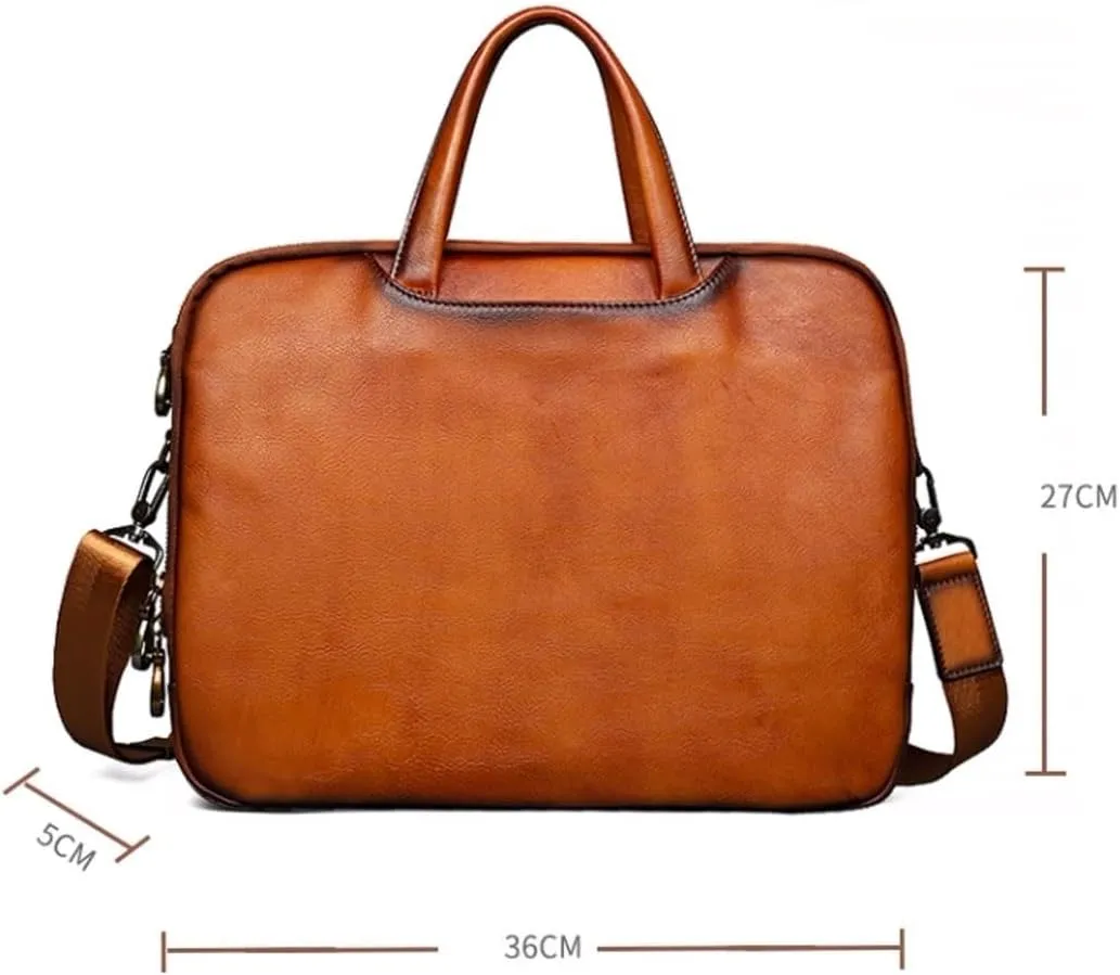 Retro Briefcases Messenger Bags Men's Genuine Leather Shoulder Bags Casual Daypacks Handbags Laptop Bags