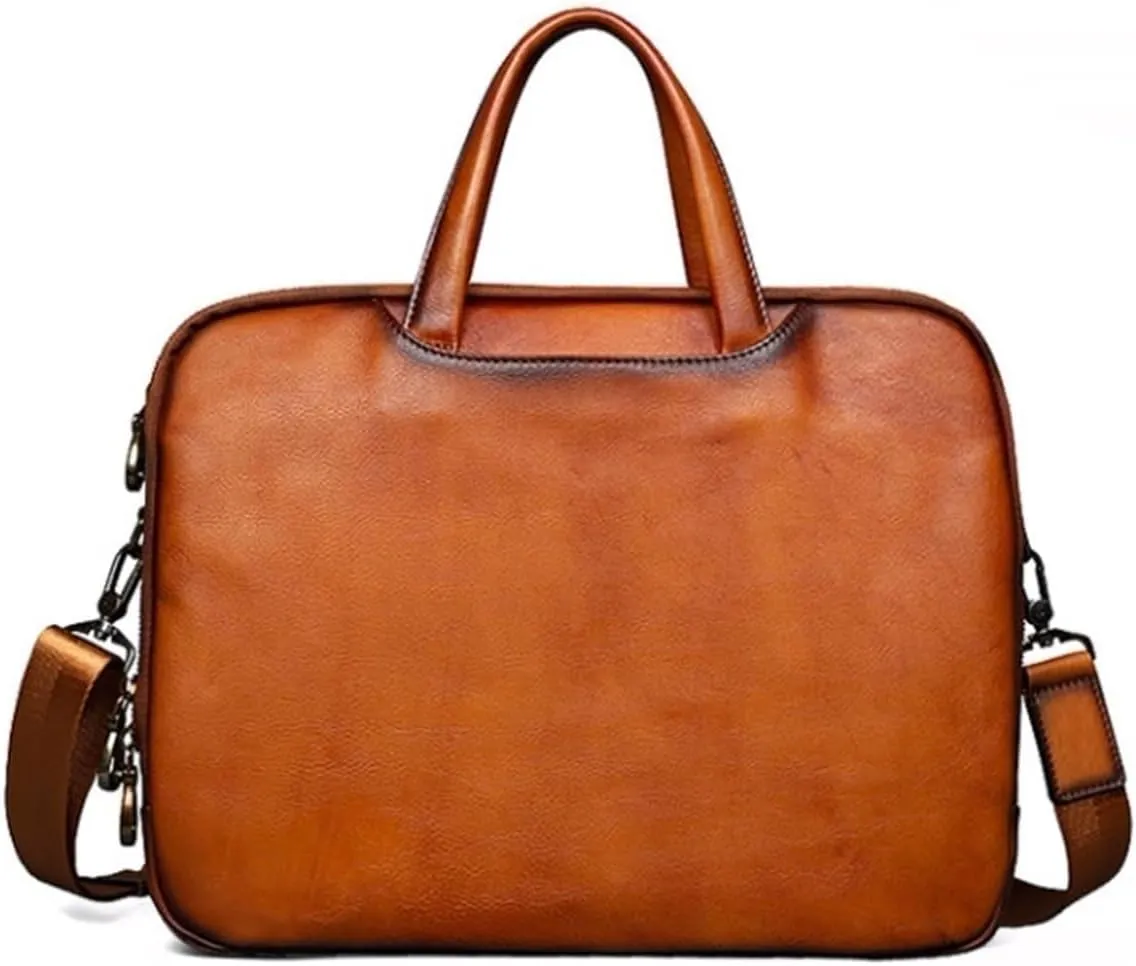 Retro Briefcases Messenger Bags Men's Genuine Leather Shoulder Bags Casual Daypacks Handbags Laptop Bags