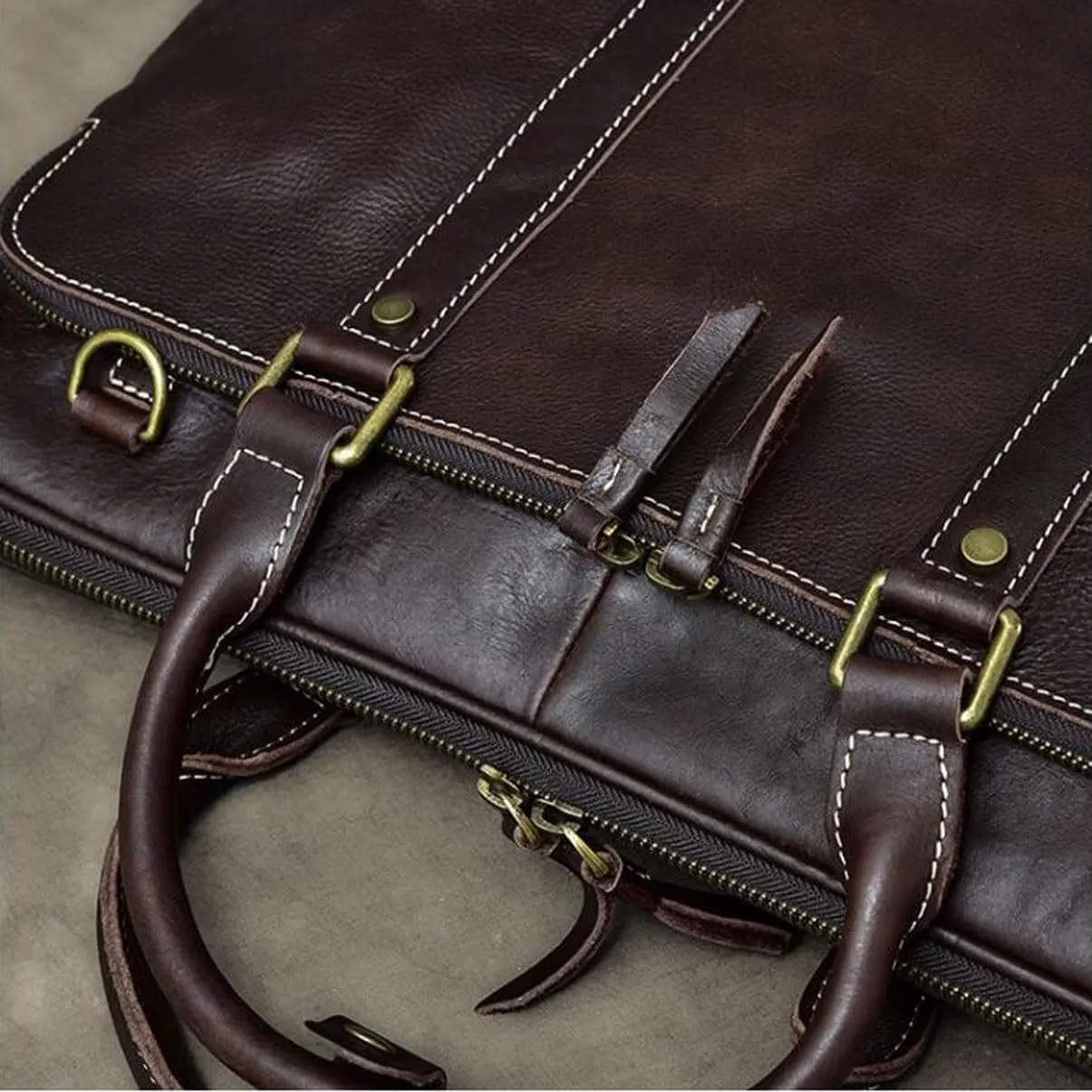 Retro Genuine Leather Handbags Mens Business Briefcases Messenger Shoulder Bags Laptop Bags Computers Bags