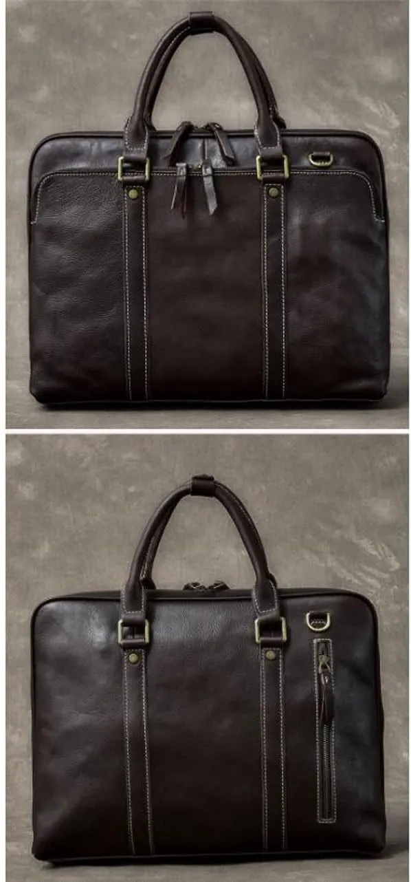 Retro Genuine Leather Handbags Mens Business Briefcases Messenger Shoulder Bags Laptop Bags Computers Bags