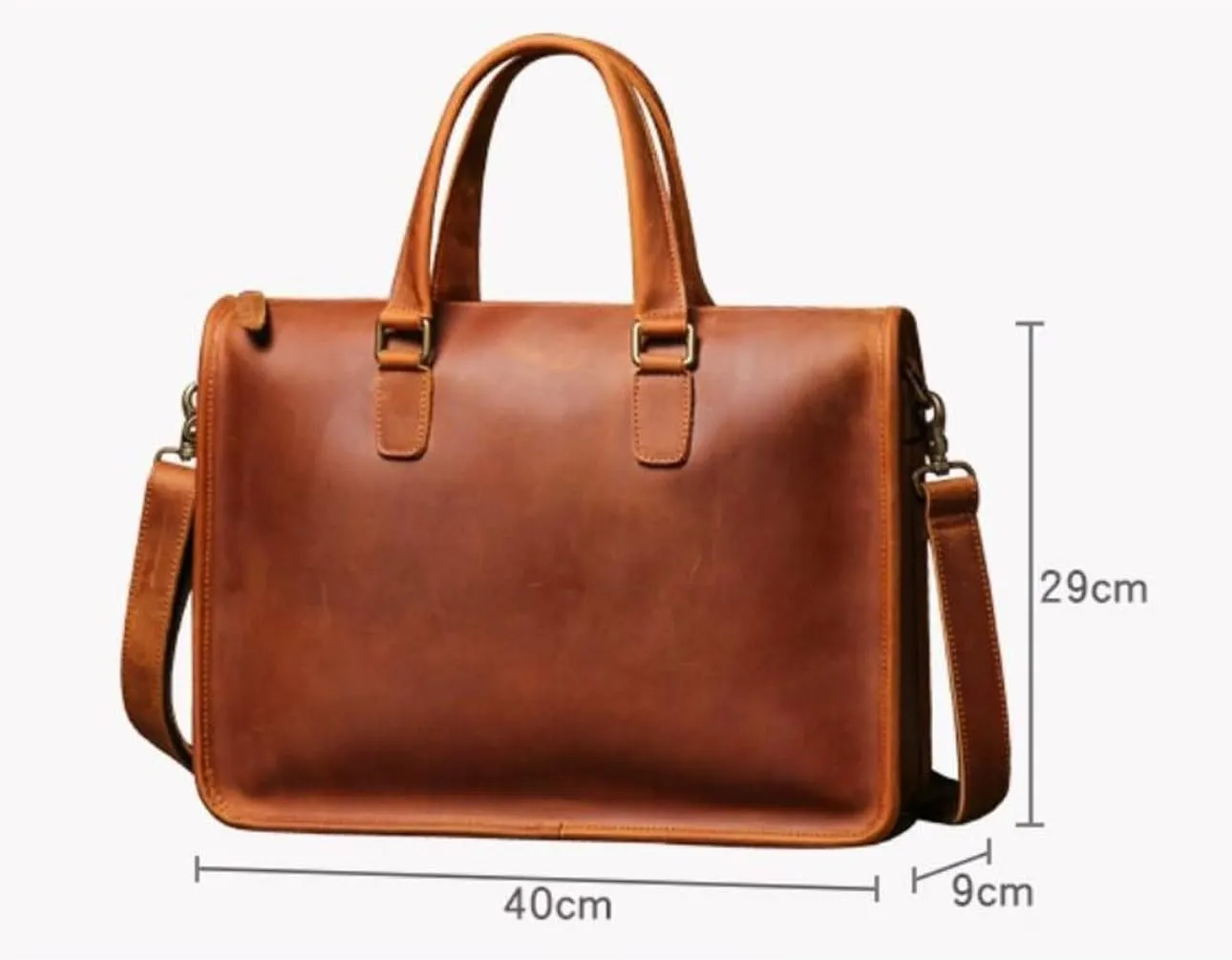 Retro Genuine Leather Laptop Bags Business Briefcases Mens Handbags Messenger Shoulder Bags Crossbody Bags