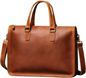 Retro Genuine Leather Laptop Bags Business Briefcases Mens Handbags Messenger Shoulder Bags Crossbody Bags