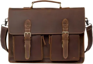 Retro Genuine Leather Laptop Bags Mens Business Handbags Briefcases Messenger Shoulder Bags Computers Bags