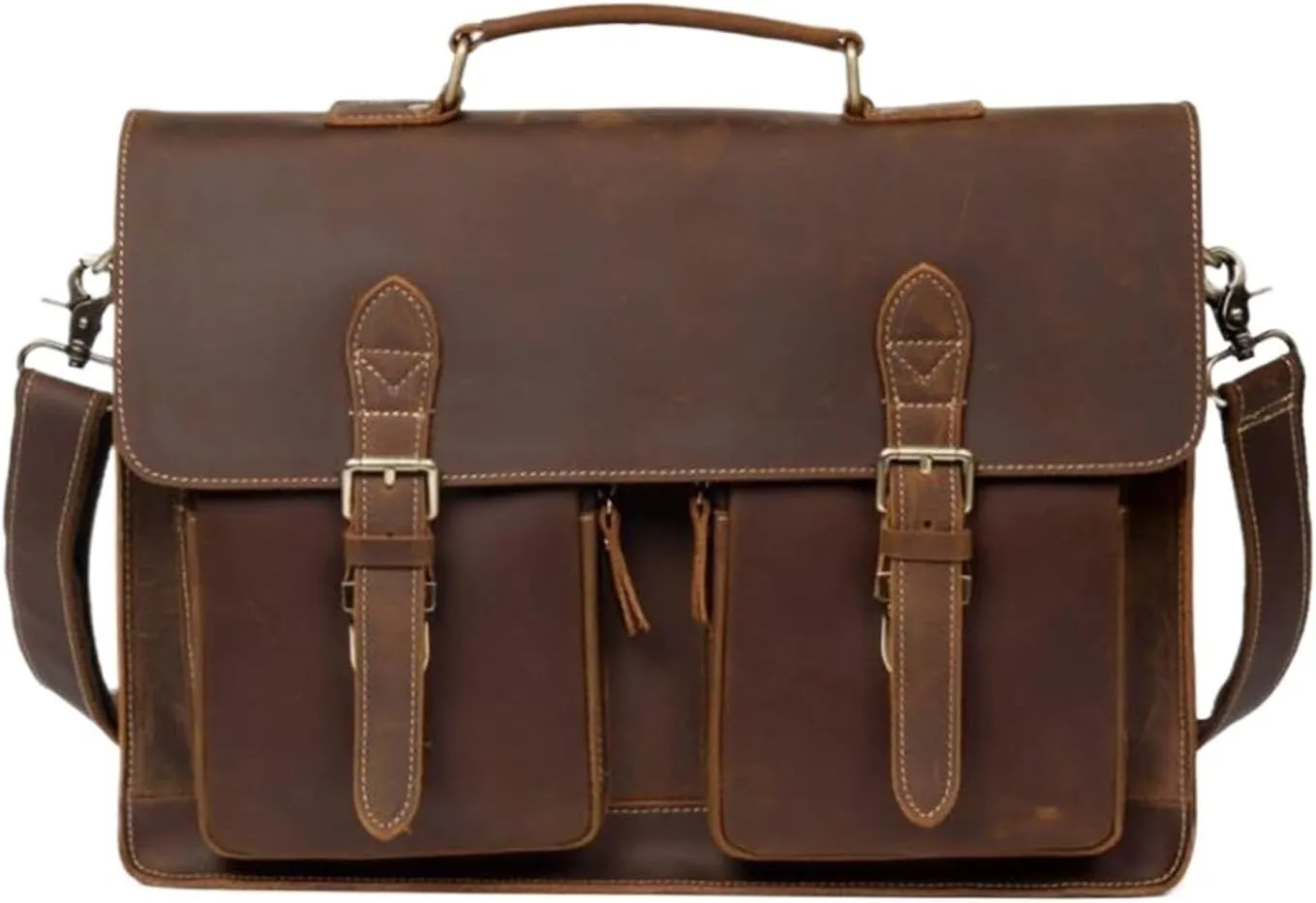 Retro Genuine Leather Laptop Bags Mens Business Handbags Briefcases Messenger Shoulder Bags Computers Bags