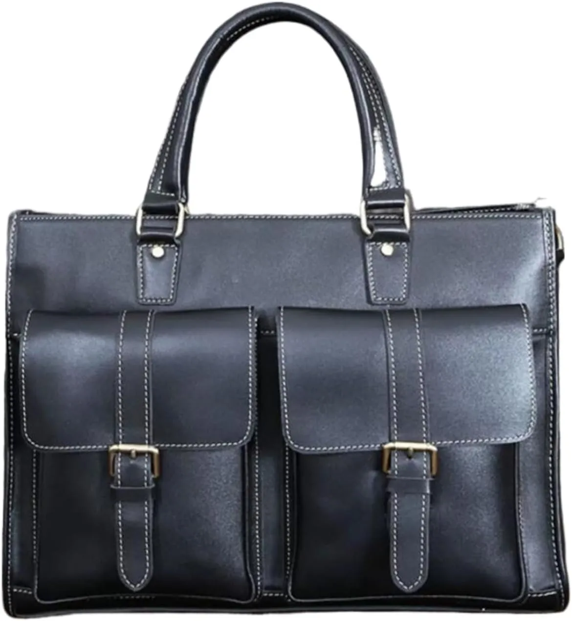Retro Handbags Mens Business Briefcases Laptop Bags Messenger Shoulder Bags Genuine Leather Computers Bags