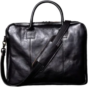 Retro Handbags Mens Business Briefcases Laptop Bags Messenger Shoulder Bags Genuine Leather Travel Bags