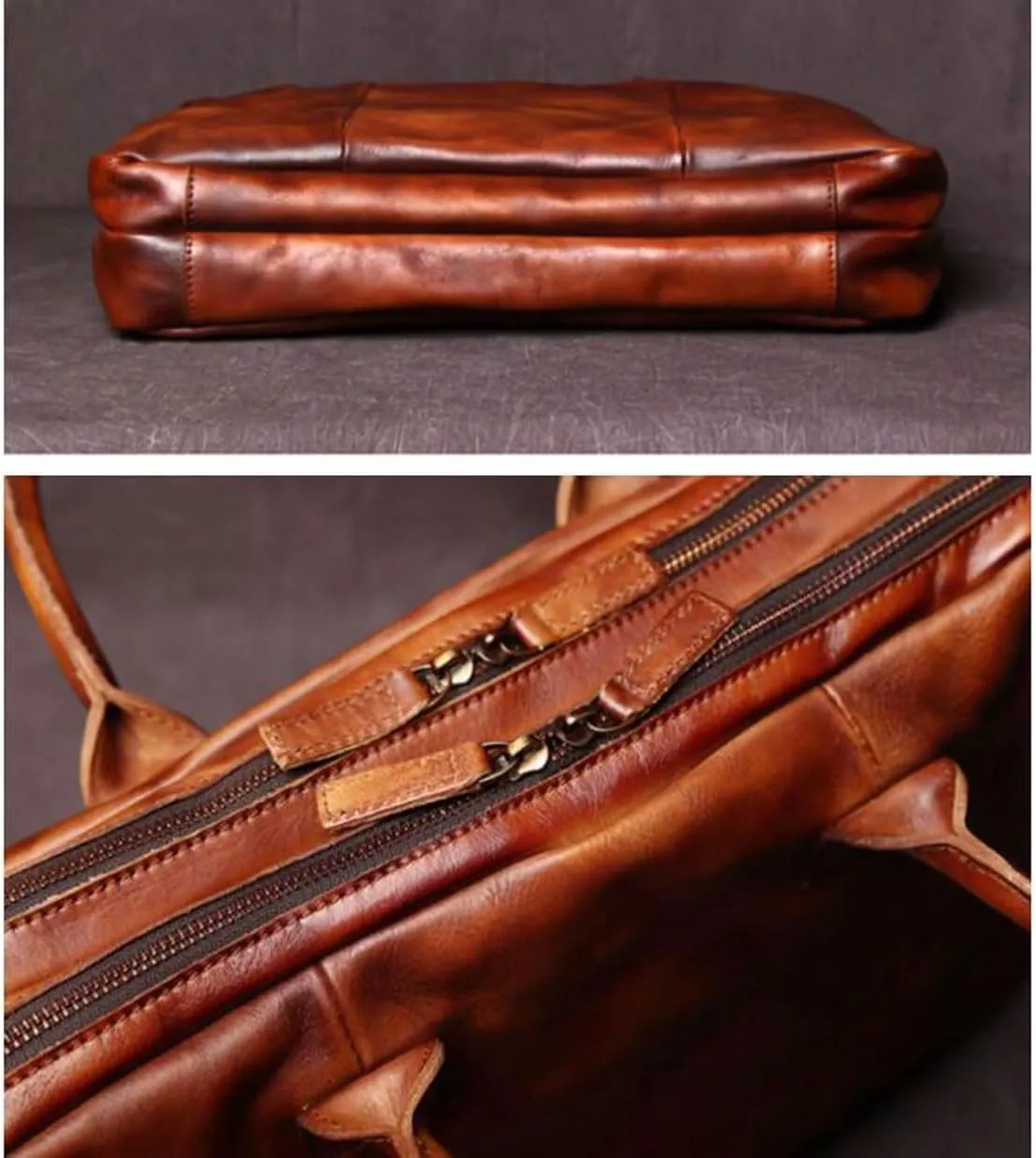 Retro Handbags Mens Business Briefcases Laptop Bags Messenger Shoulder Bags Genuine Leather Travel Bags