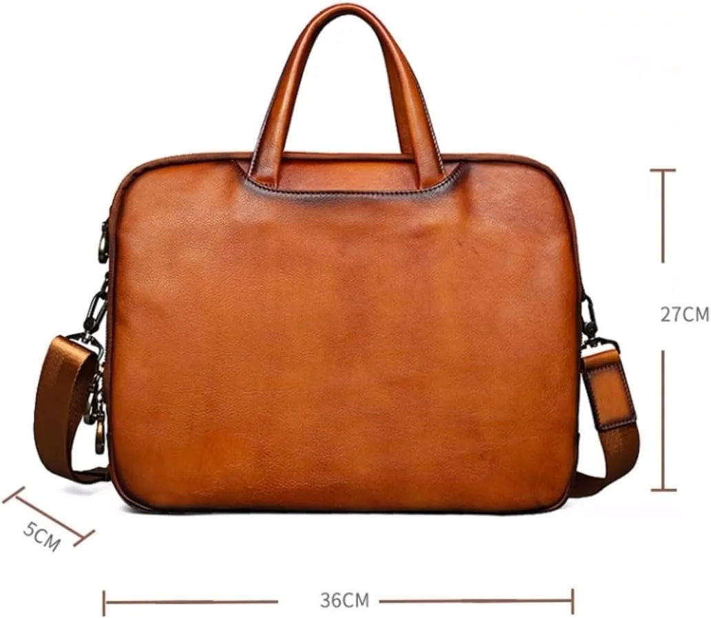 Retro Laptop Bags Men's Genuine Leather Shoulder Bags Casual Daypacks Briefcases Handbags Messenger Bags