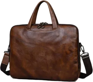 Retro Laptop Bags Men's Genuine Leather Shoulder Bags Casual Daypacks Briefcases Handbags Messenger Bags