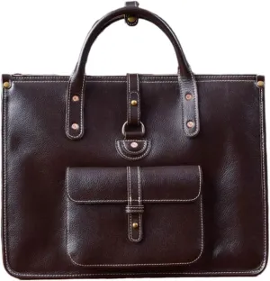 Retro Mens Business Briefcases Handbags Messenger Shoulder Bags Genuine Leather Laptop Bags Crossbody Bags