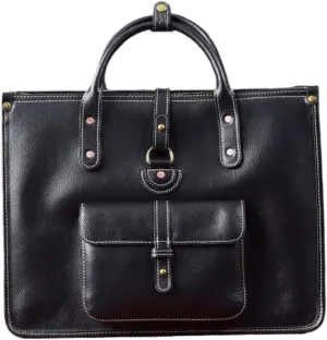 Retro Mens Business Briefcases Handbags Messenger Shoulder Bags Genuine Leather Laptop Bags Crossbody Bags