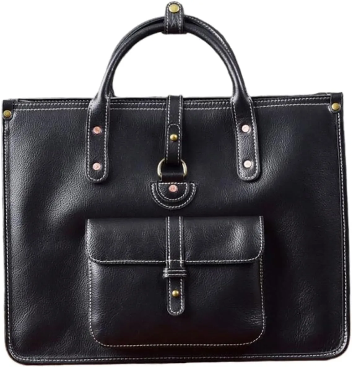 Retro Mens Business Briefcases Handbags Messenger Shoulder Bags Genuine Leather Laptop Bags Crossbody Bags