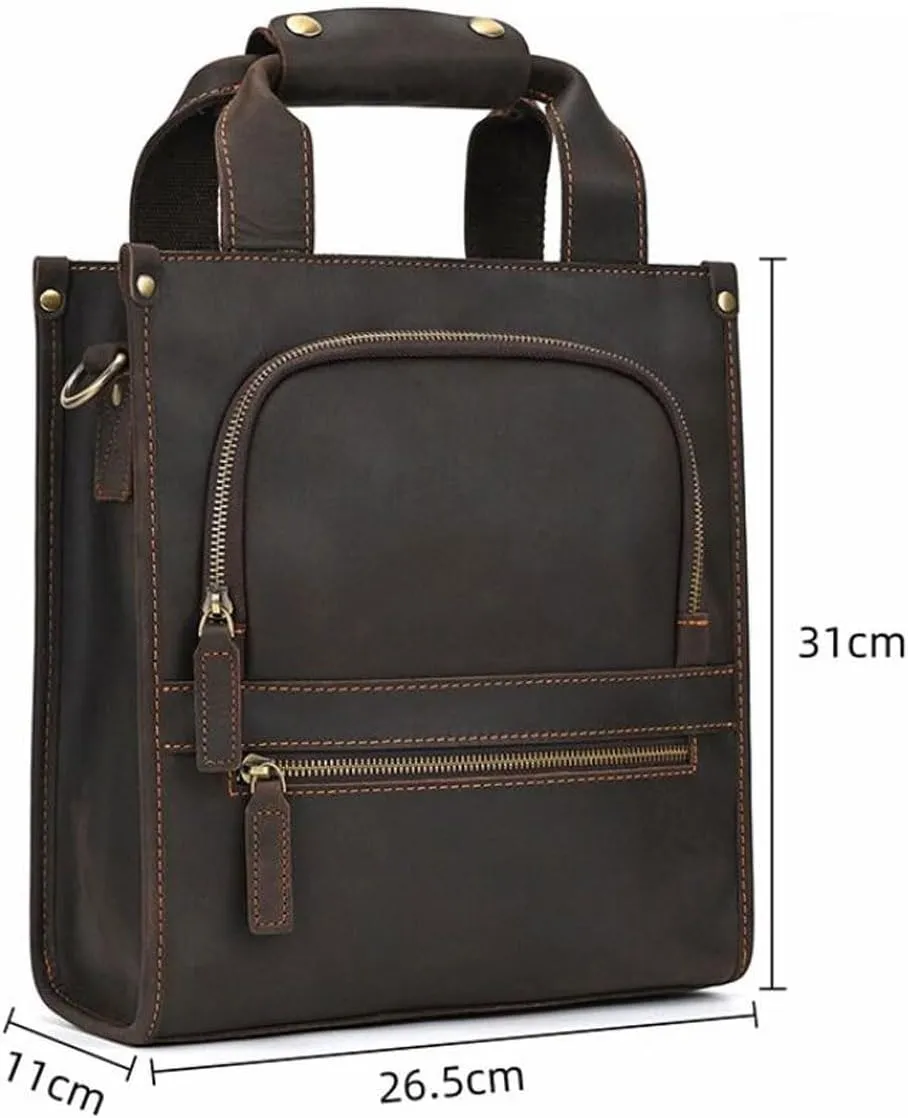Retro Mens Handbags Genuine Leather Business Briefcases Messenger Shoulder Bags Luggage Crossbody Bags Laptop Bags