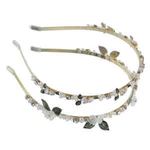 Rhinestone Headband Decorative Hair Band Portable Fashion Accessory 2pcs