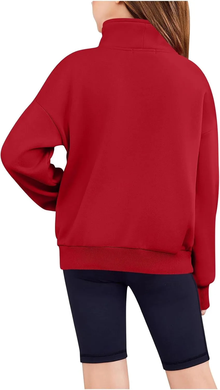 RKSTN Boys Girls Half Zip Sweatshirt Fleece Quarter Zip Pullover Sweatshirts Fall Tops with Pockets Thumb Hole