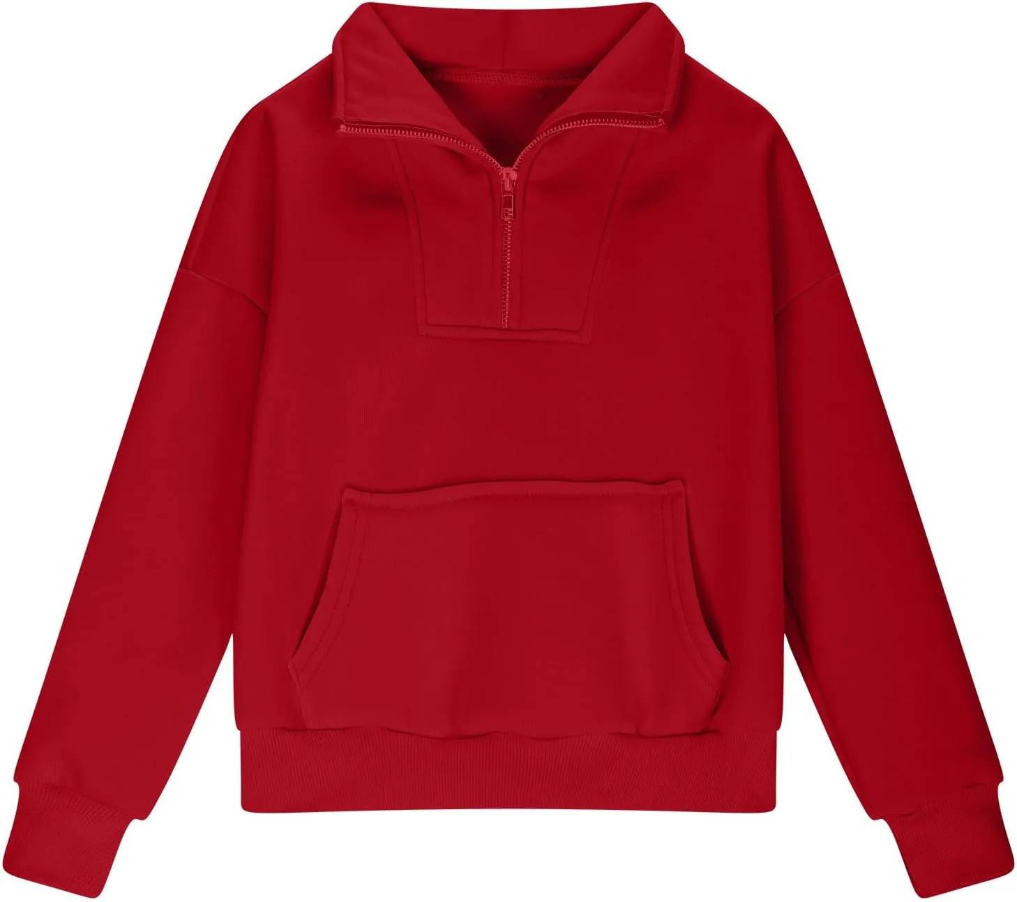 RKSTN Boys Girls Half Zip Sweatshirt Fleece Quarter Zip Pullover Sweatshirts Fall Tops with Pockets Thumb Hole