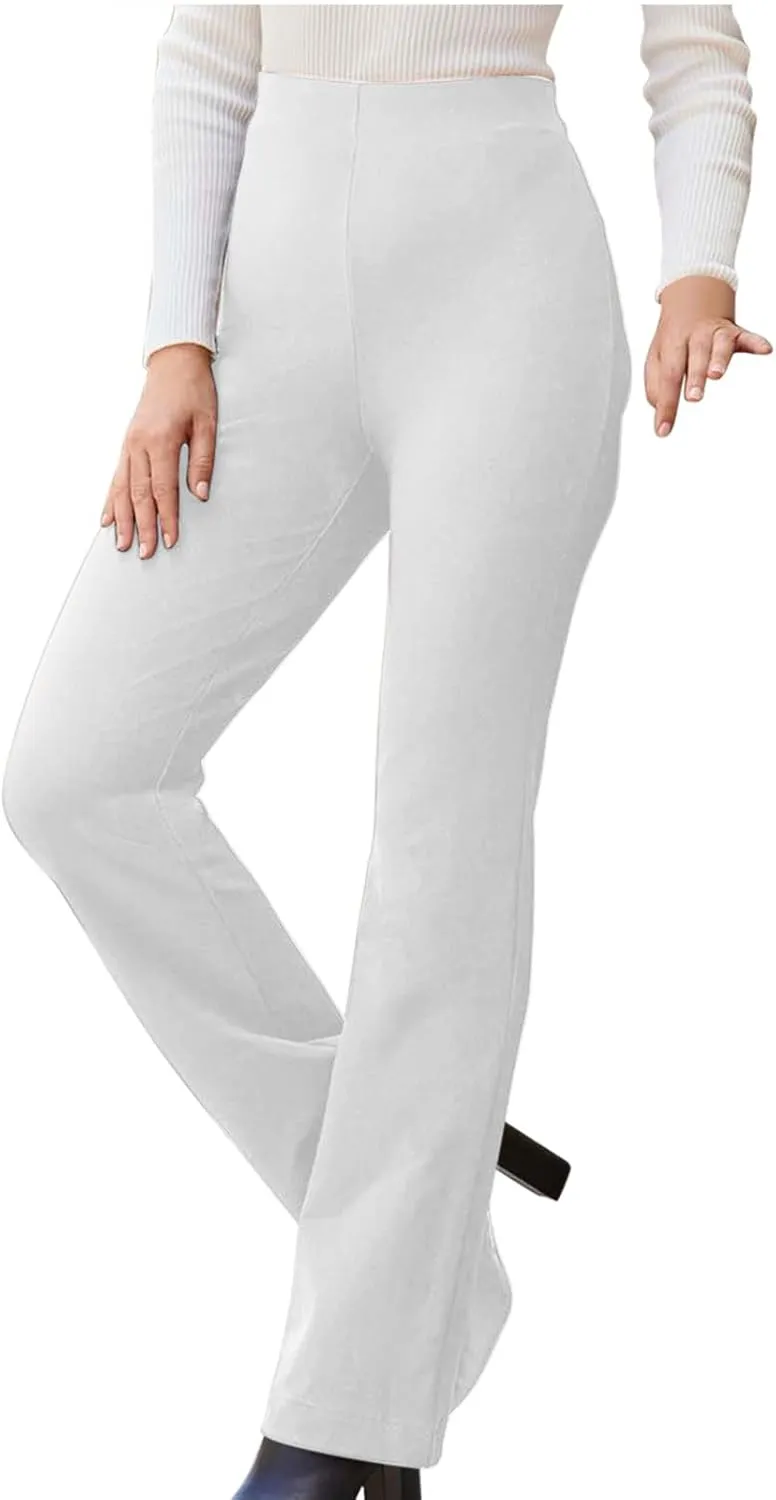 Ruziyoog Flare Leggings for Women Casual High Waist Bootcut Pants Business Casual Work Pants Trousers Pull On Office Slacks