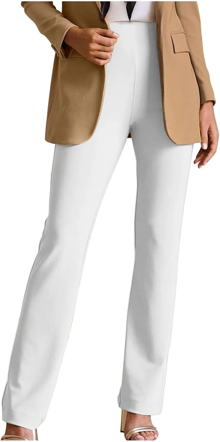 Ruziyoog Flare Leggings for Women Casual High Waist Bootcut Pants Business Casual Work Pants Trousers Pull On Office Slacks