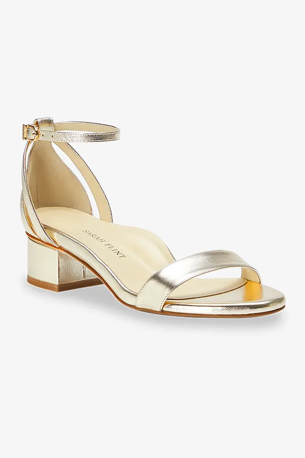 Sarah Flint Perfect Block Sandal 30 :: Gold Nappa