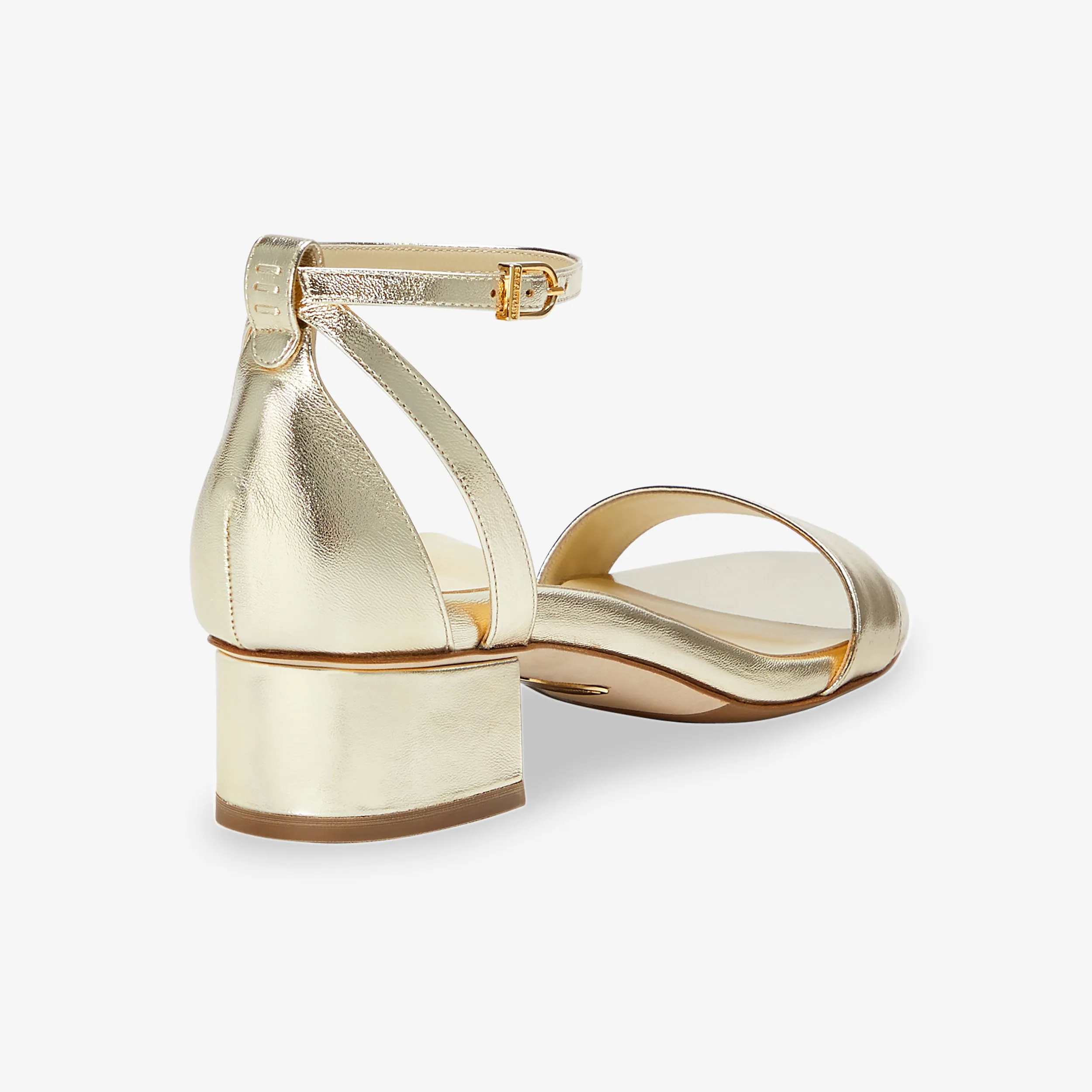 Sarah Flint Perfect Block Sandal 30 :: Gold Nappa
