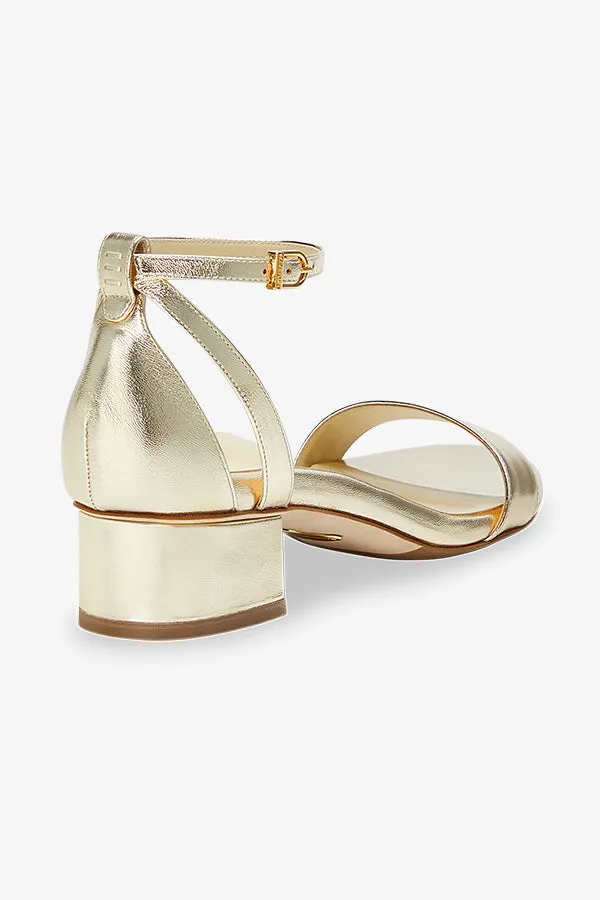 Sarah Flint Perfect Block Sandal 30 :: Gold Nappa