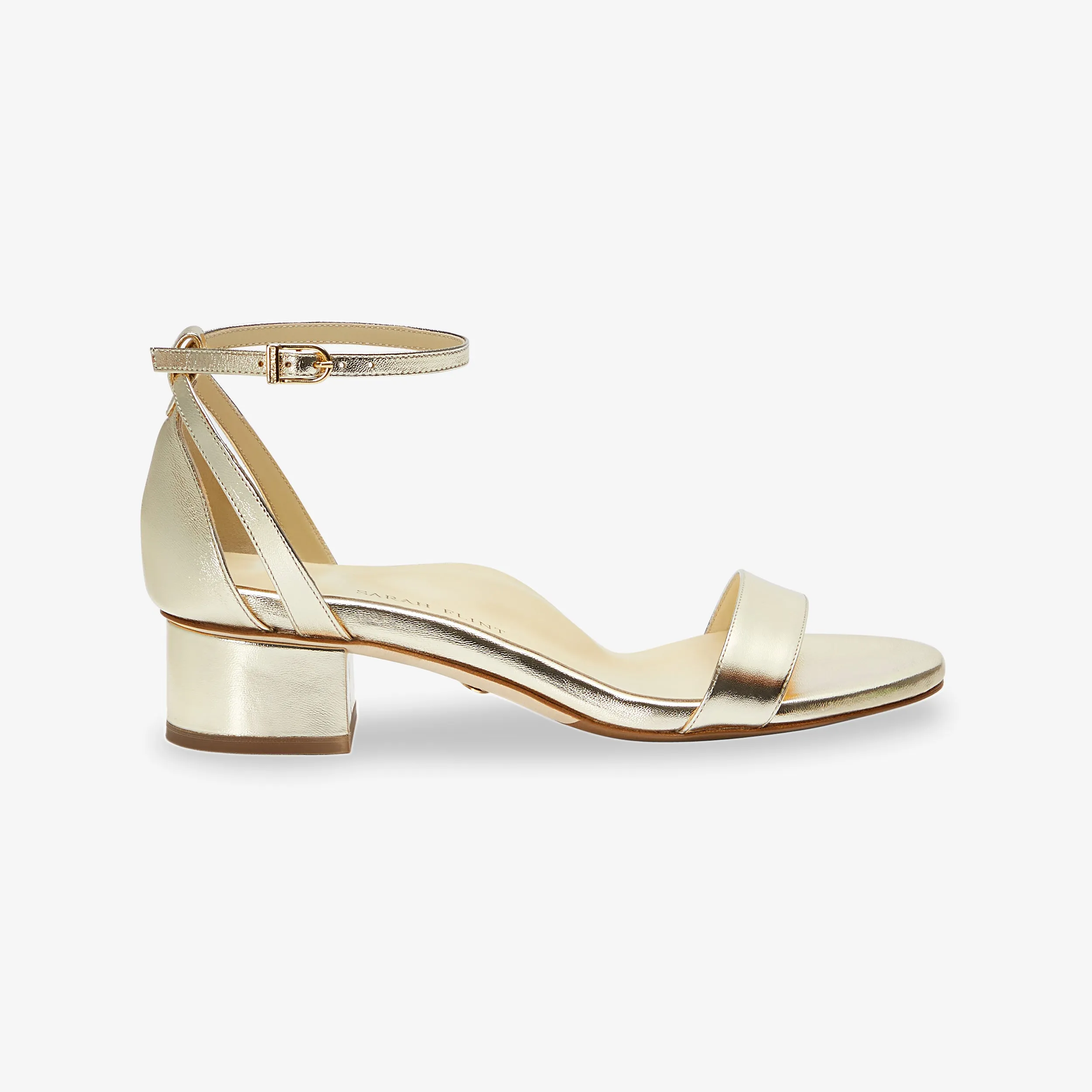 Sarah Flint Perfect Block Sandal 30 :: Gold Nappa