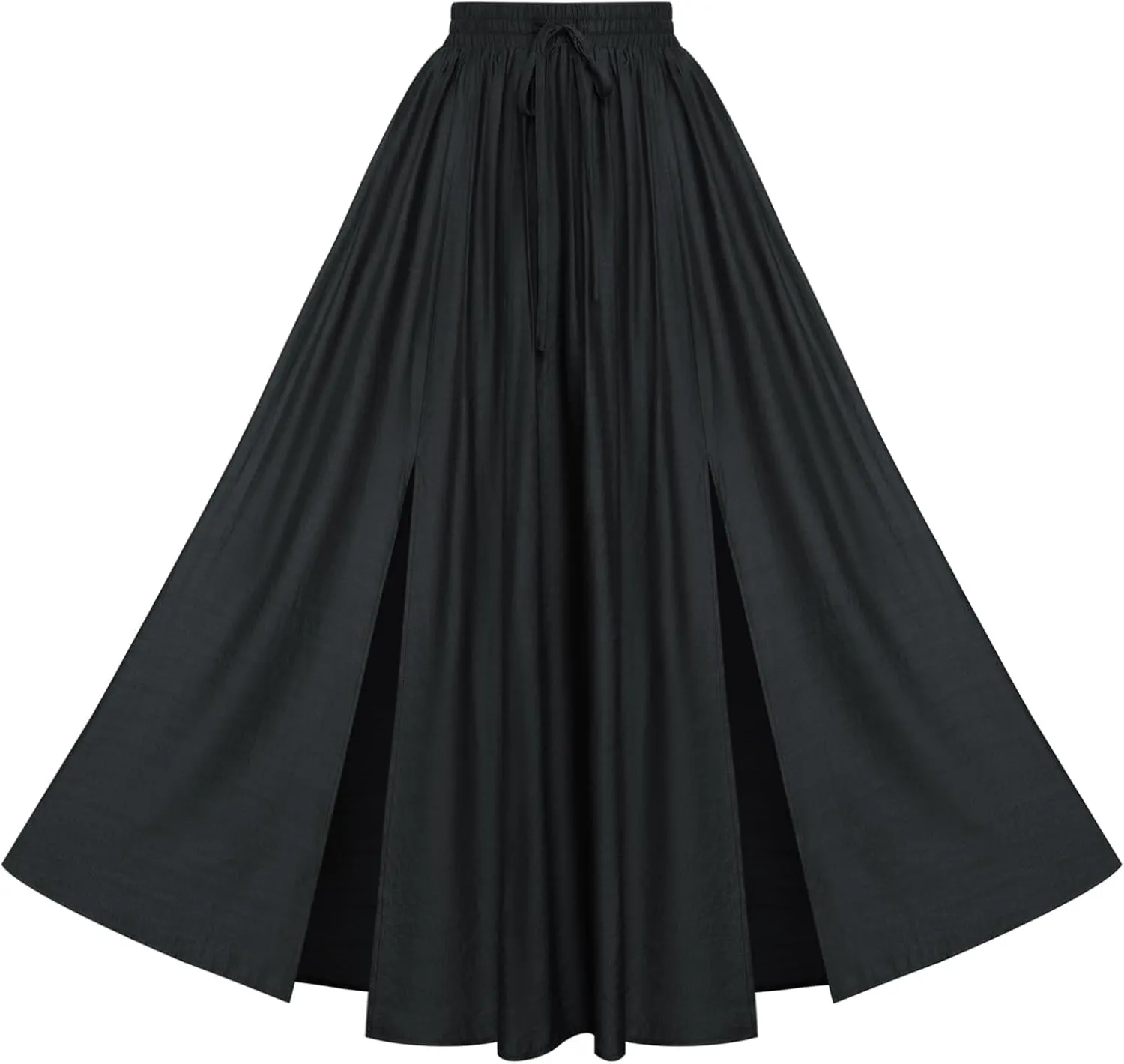 Scarlet Darkness Maxi Skirts for Women Renaissance Slit Flowy Skirt with Pockets