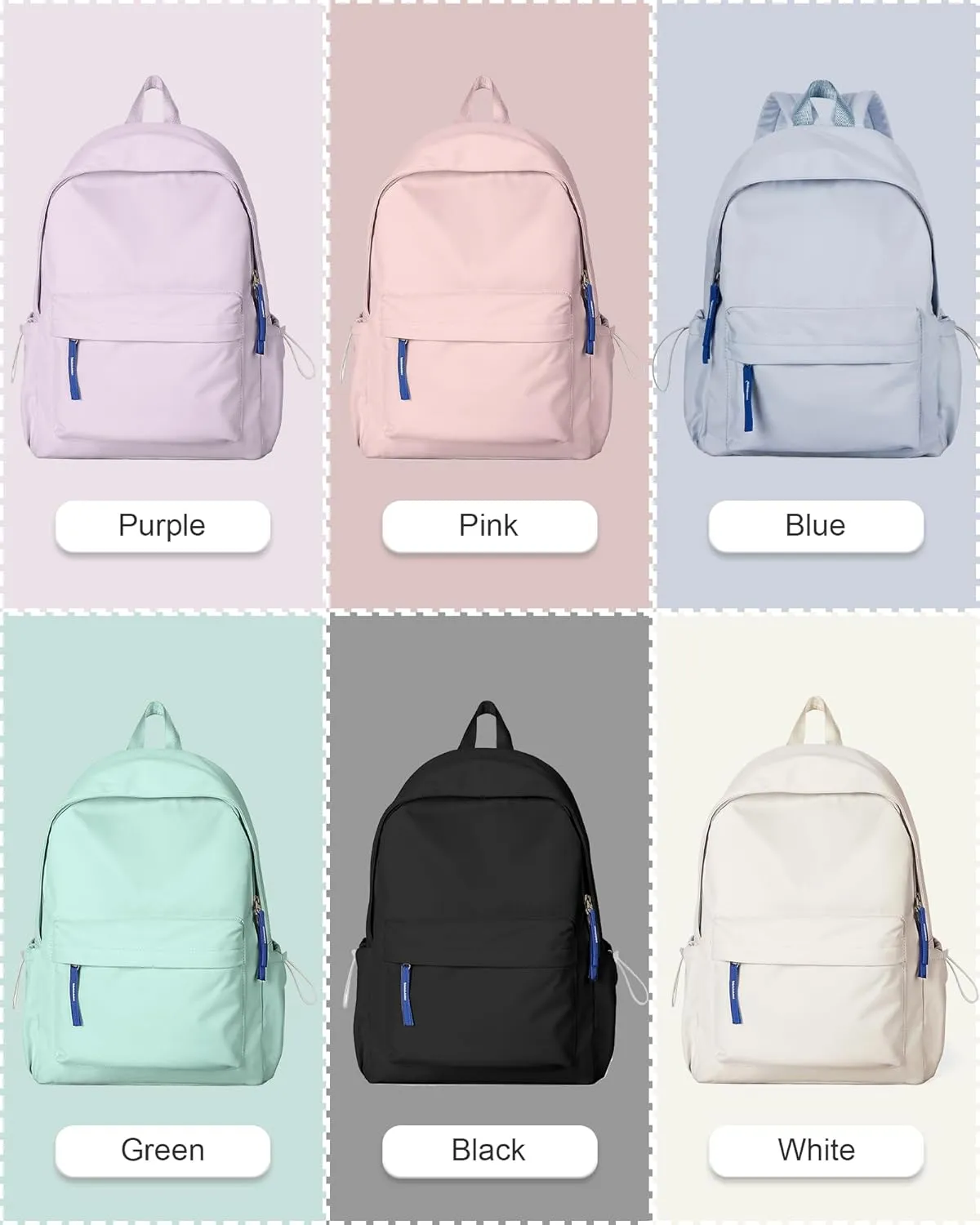 School Backpack for Teen Girls,Simple School Book Bag Waterproof High School Backpack for Boy Middle Student Bookbag College Backpack for Women Men Casual Daypack Travel Aesthetic Backpacks Purple