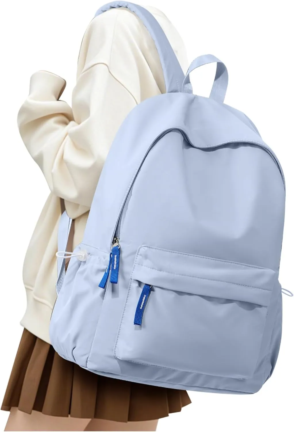 School Backpack for Teen Girls,Simple School Book Bag Waterproof High School Backpack for Boys Middle Student Bookbag College Backpack for Women Men Casual Daypack Travel Aesthetic Backpacks Blue