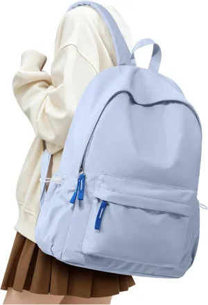 School Backpack for Teen Girls,Simple School Book Bag Waterproof High School Backpack for Boys Middle Student Bookbag College Backpack for Women Men Casual Daypack Travel Aesthetic Backpacks Blue