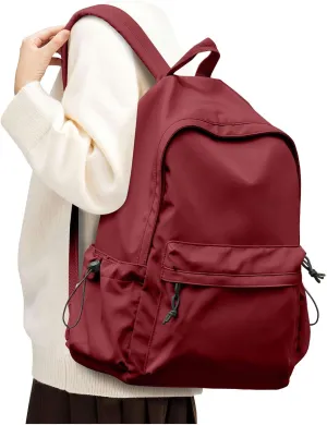 SEAFEW Red Lightweight Basic Backpack for High School,College Bookbag for Womens,Travel Laptop Backpacks for Teen Girls,School Bag Casual Daypack