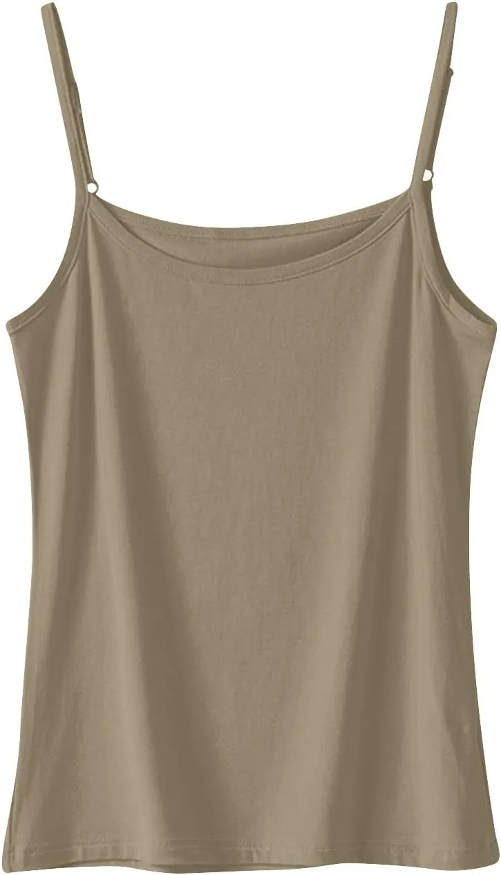 Sexy Tops for Women Casual Camisole Tops Sleeveless T-Shirts Tank Tops Adjustable Spaghetti Strap Tank Cami Shirt