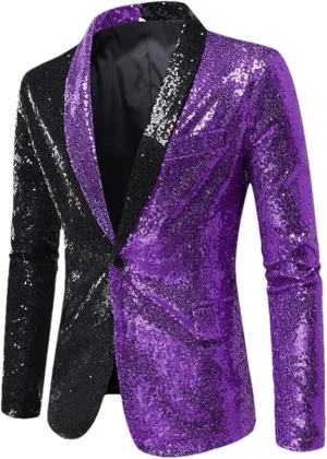 Shiny White Sequin Glitter Blazer Men One Button Collar Tuxedo Jacket Mens Wedding Groom Party Prom Stage Man Suit