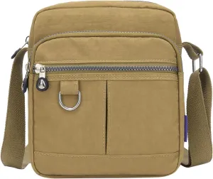 Shoulder Bags for Men Casual Nylon Purse Handbag Crossbody Bags Shoulder Bag Handbag For Women Small (Beige, One Size)