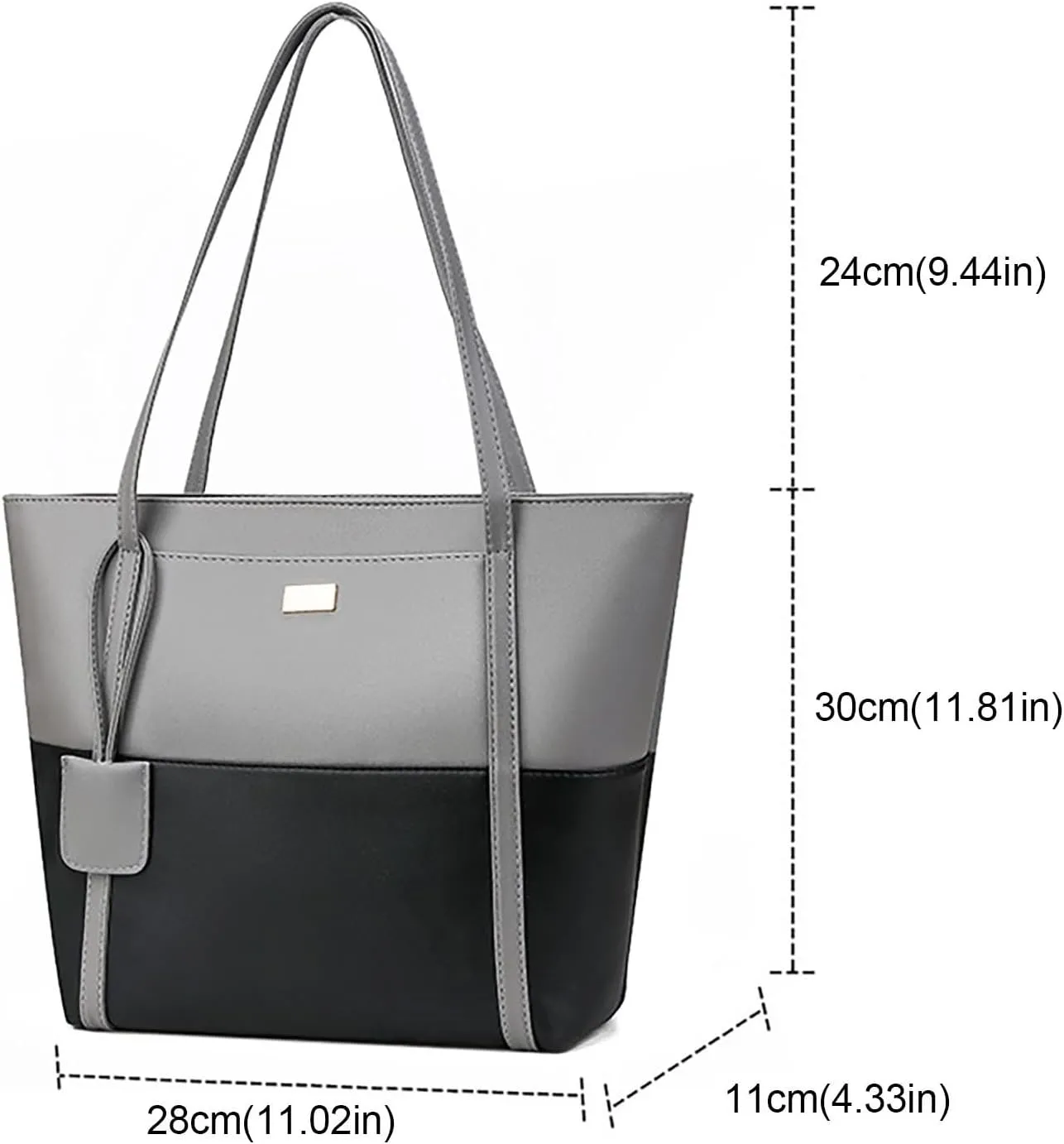 Shoulder Bags for Women Faux Leather Patchwork Large Capacity Tote Bag Simple Laptop Handbags Shopping Work Satchel