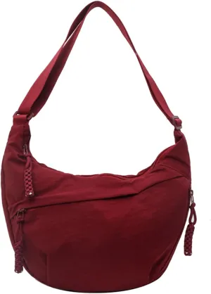 Shoulder Bags for Women Small Capacity Multi Pockets Crescent Bag Canvas Nylon Casual Daily Use Work Handbags