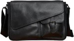 Shoulder Bags Mens Genuine Leather Messenger Bags Briefcases Laptop Bag Crossbody Bags Casual Daypacks(Black)