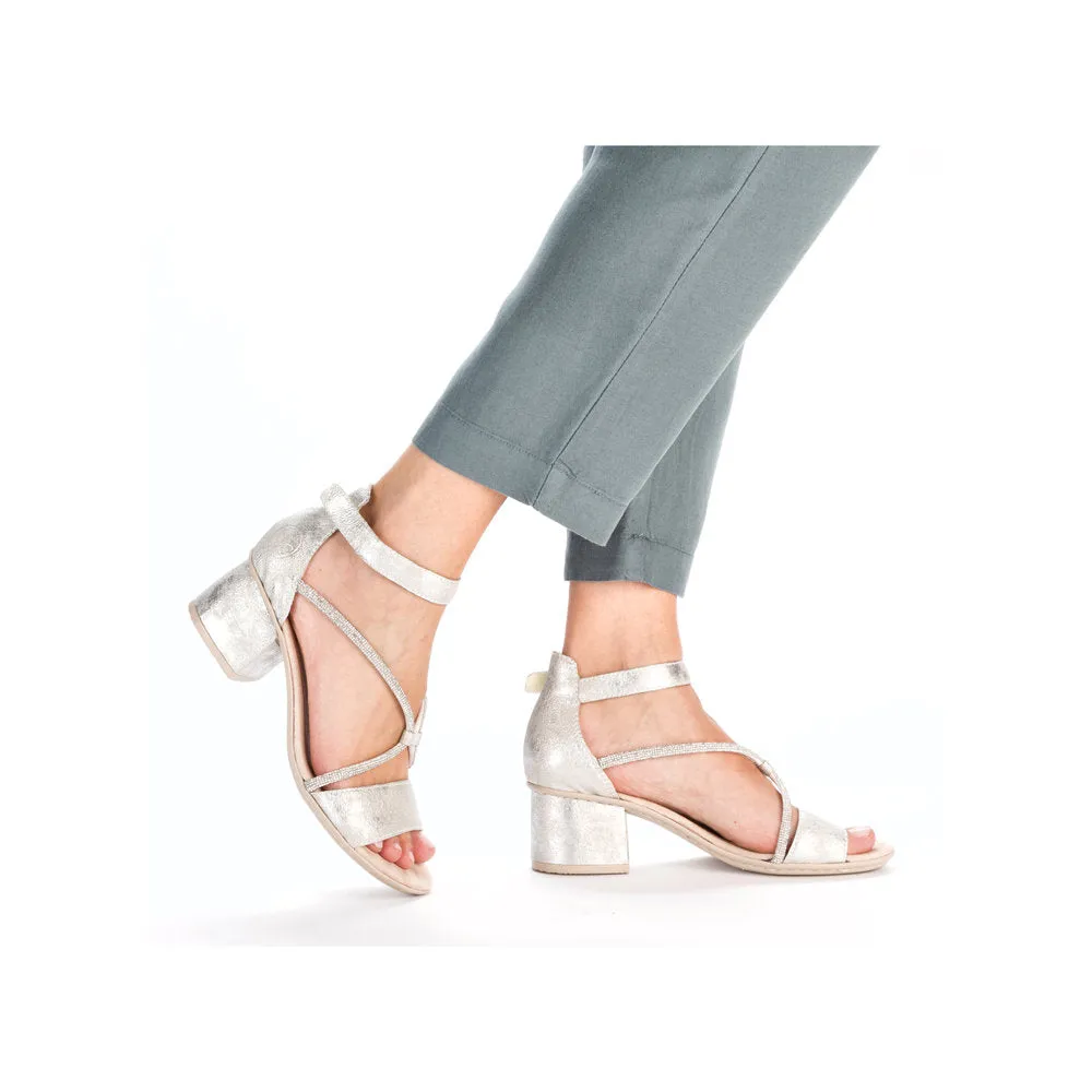 Silver Block Heel Sandal - Silver