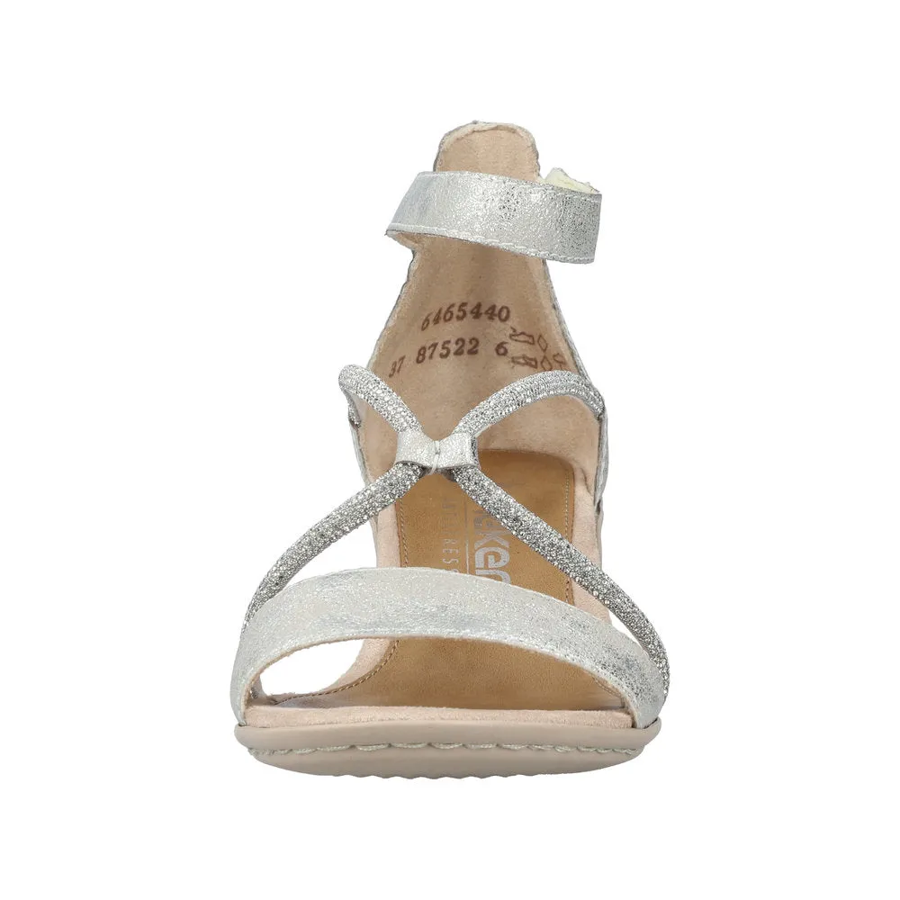 Silver Block Heel Sandal - Silver