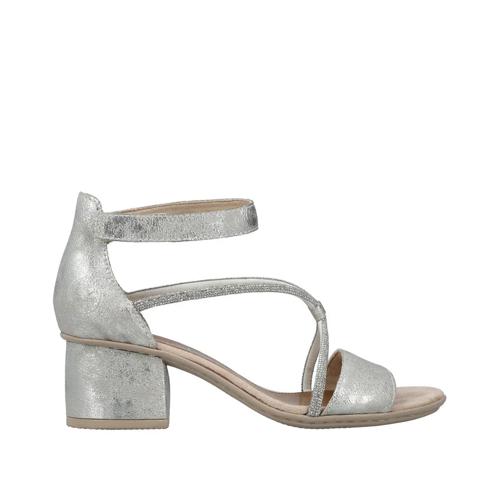 Silver Block Heel Sandal - Silver