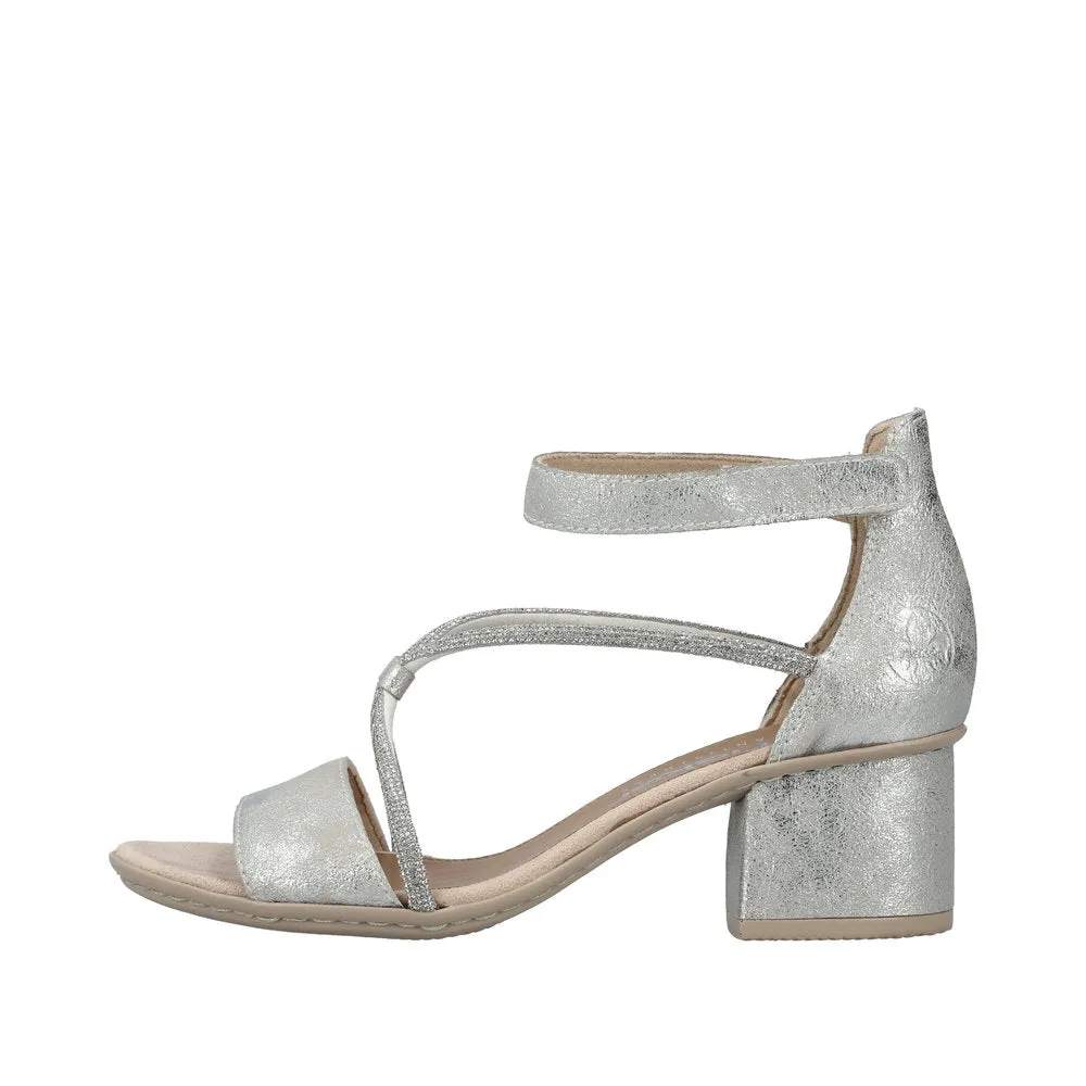 Silver Block Heel Sandal - Silver