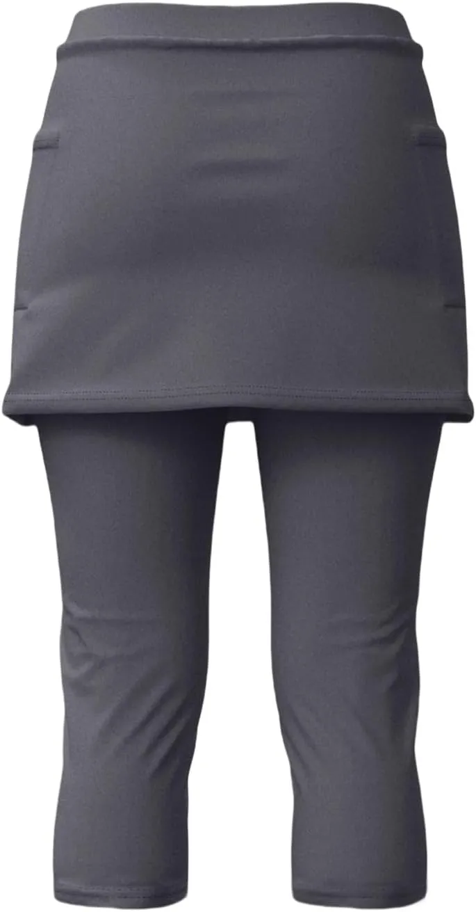 Skirted Leggings for Women High Waisted Tummy Control Soft Yoga Capris with Skirt Athletic Golf Tennis with Leggings