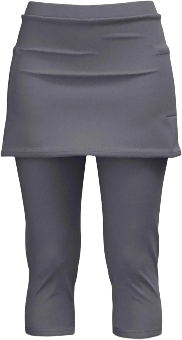Skirted Leggings for Women High Waisted Tummy Control Soft Yoga Capris with Skirt Athletic Golf Tennis with Leggings