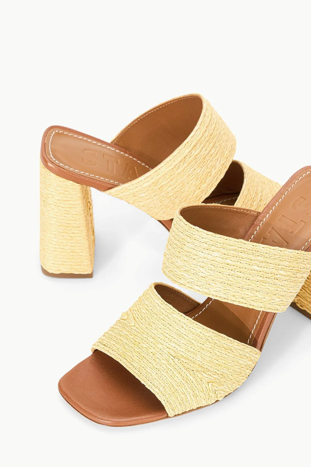 SKYLAR HEEL | NATURAL RAFFIA