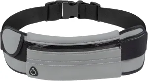 Slim Running Belt for Men, Waterproof Fanny Pack with Water Bottle Holder,Phone Holder for Running,Reflective Waist Bag,Runners Belt Pouch,Money Belt,Waist Pack for Workout Camping Running Travel